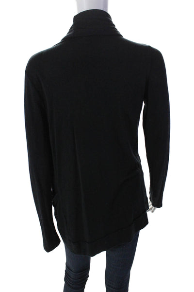 Splendid Womens Jersey Long Sleeve V-Neck Open Sweater Cardigan Black Size M