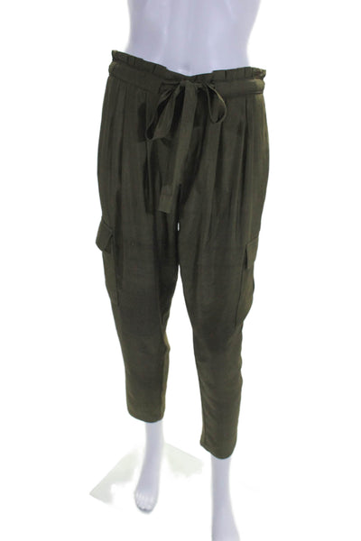 Ramy Brook Womens Olive Green High Rise Drawstring Cargo Jogger Pants Size S