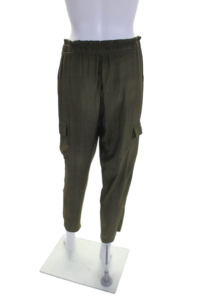 Ramy Brook Womens Olive Green High Rise Drawstring Cargo Jogger Pants Size S