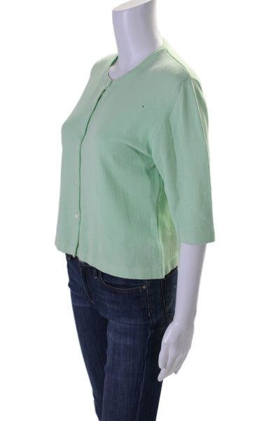 Lilly Pulitzer Womens Short Sleeve Button Down Knit Top Green Size Large