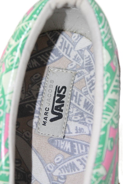 Vans x Marc Jacobs Mens Slip On Logo Low Top Sneakers Green Pink Size 8