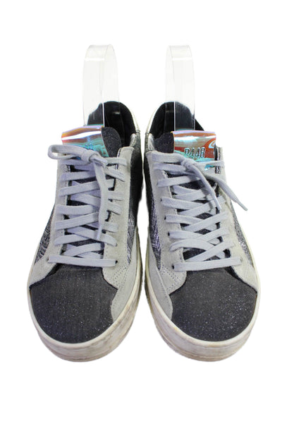 P448 Womens Lace Up Low Top Sneakers Gray White Size 5.5 US