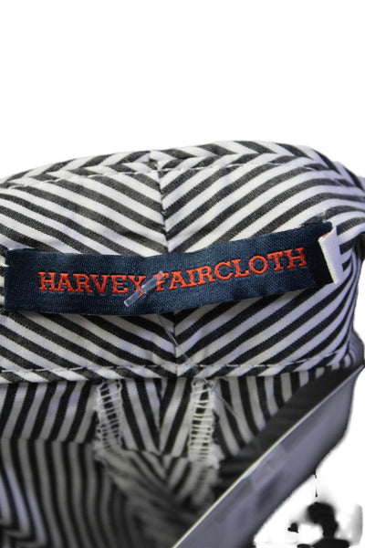 Harvey Faircloth Womens Cotton Gray White Striped Cuff Mini Shorts Size 4