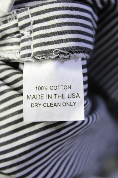 Harvey Faircloth Womens Cotton Gray White Striped Cuff Mini Shorts Size 4
