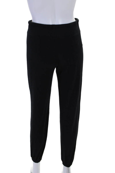 Malibu Women's Drawstring Waist Tapered Leg Sweat Pants Black Size XS