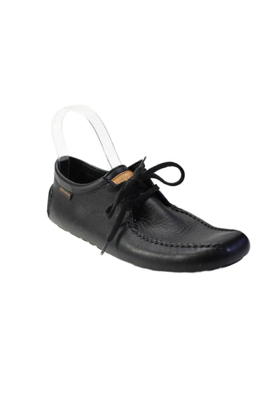 Louis Vuitton Mens Lace Up Square Toe Ankle Loafers Black Leather Size 7