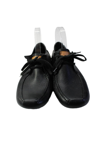 Louis Vuitton Mens Lace Up Square Toe Ankle Loafers Black Leather Size 7