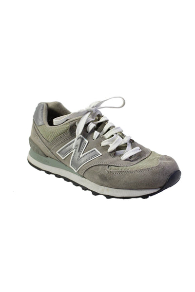 New Balance Mens 574 Lace Up Side Logo Low Top Trainers Sneakers Gray Suede Size