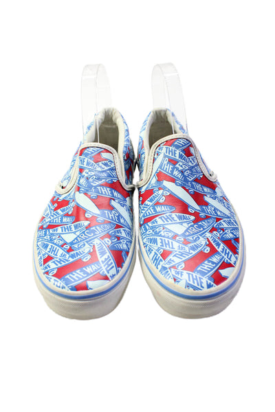 Vans x Marc Jacobs Mens Slip On Logo Low Top Sneakers Blue Red Size 8