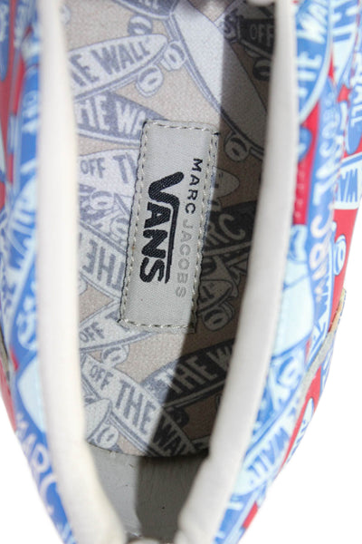 Vans x Marc Jacobs Mens Slip On Logo Low Top Sneakers Blue Red Size 8