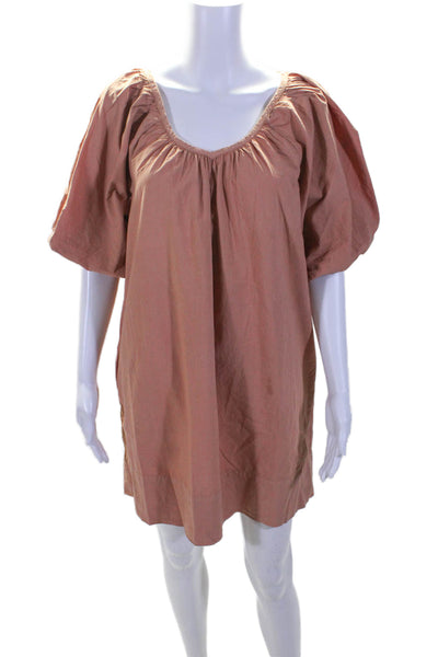 Sundry Womens Cotton Short Sleeve Unlined Mini Tunic Dress Light Brown Size 0