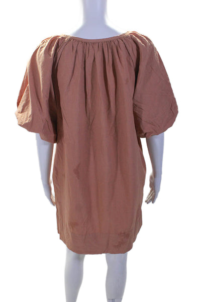 Sundry Womens Cotton Short Sleeve Unlined Mini Tunic Dress Light Brown Size 0