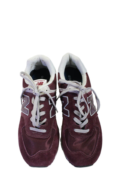 New Balance Mens 574 Suede Low Top lace Up Sneakers Burgundy Size 9