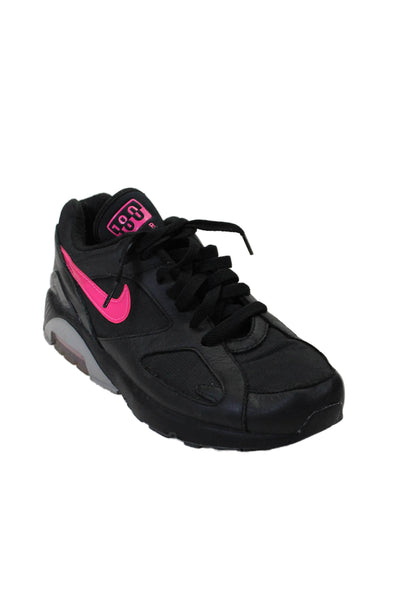 Nike Mens Leather Air Max 180 Lace Up Sneakers Black Pink Blast Size 8 Shop Linda s Stuff