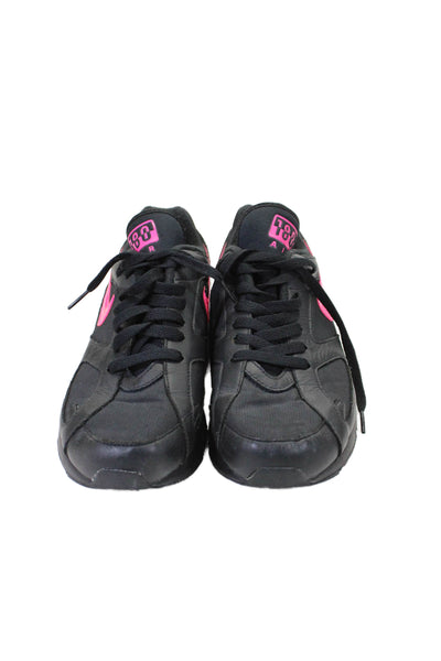 Nike Mens Leather Air Max 180 Lace Up Sneakers Black Pink Blast Size 8