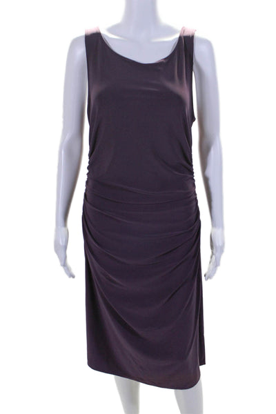 KAMALIKULTURE Women's Scoop Neck Sleeveless Rouge Midi Dress Purple Size L