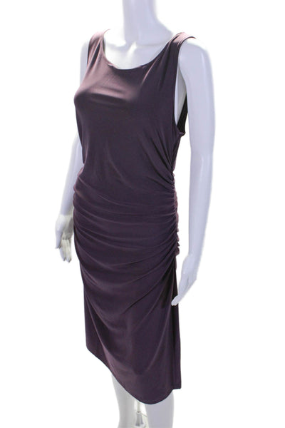 KAMALIKULTURE Women's Scoop Neck Sleeveless Rouge Midi Dress Purple Size L