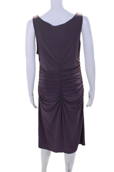 KAMALIKULTURE Women's Scoop Neck Sleeveless Rouge Midi Dress Purple Size L