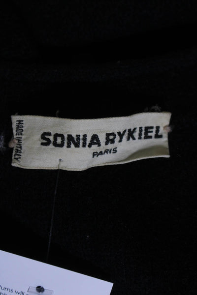 Sonia Rykiel Womens Button Front Crew Neck Cardigan Sweater Black Size FR 38