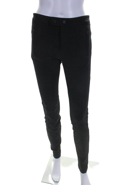 Vince Womens Solid Black High Rise Slim Straight Leg Pants Size 6