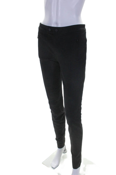 Vince Womens Solid Black High Rise Slim Straight Leg Pants Size 6