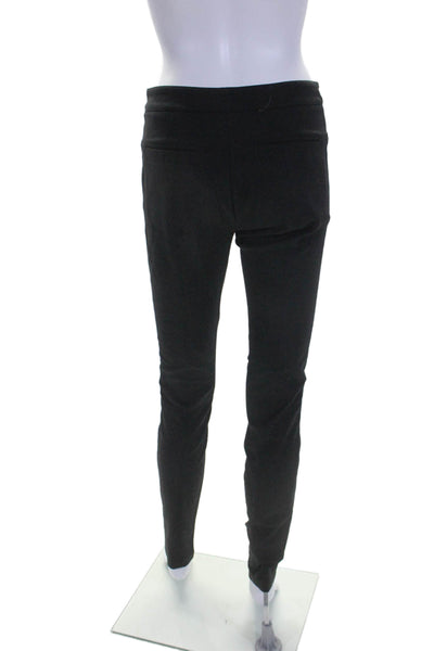 Vince Womens Solid Black High Rise Slim Straight Leg Pants Size 6