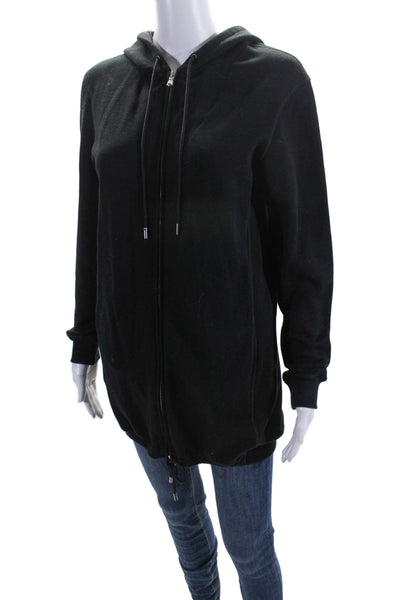 3.1 Phillip Lim Women's Hood Long Sleeves Full Zip Sweatshirt Black Size XS