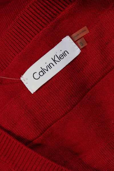 Calvin Klein Womens Short Sleeve Ribbed Scoop Neck Sheath Dress Red Size S