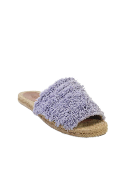 Ugg Womens Purple Fuzzy Espadrille Open Toe Flats Mules Shoes Size 8