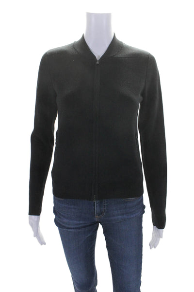 Cotton By Autumn Cashmere Womens Cotton High Neck Zip Up Jacket Black Size XS