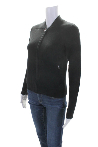 Cotton By Autumn Cashmere Womens Cotton High Neck Zip Up Jacket Black Size XS