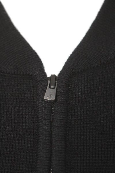 Cotton By Autumn Cashmere Womens Cotton High Neck Zip Up Jacket Black Size XS