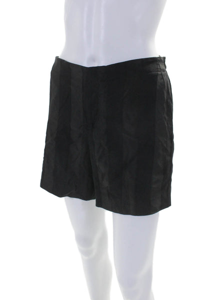 Theyskens Theory Womens Striped Elasticated High Rise Shorts Black Size 2