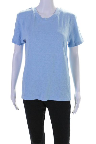 American Vintage Womens Cotton Jersey Short Sleeve Crewneck T-Shirt Blue Size L