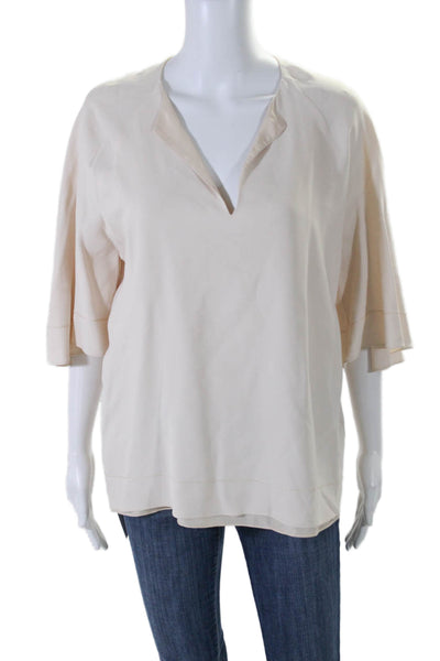 The Row Womens Short Bell Sleeves Pullover Blouse Nude Beige Size Medium