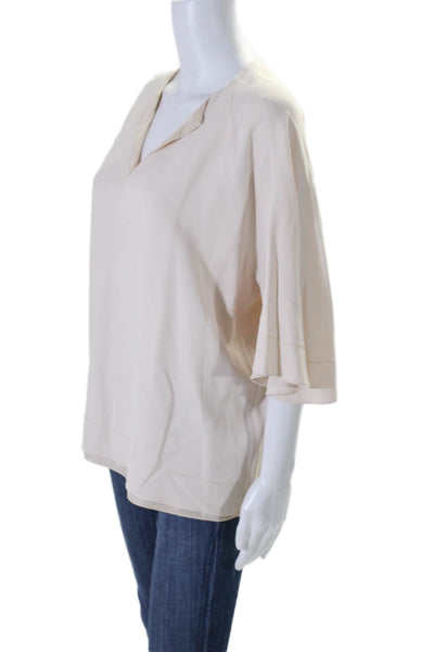 The Row Womens Short Bell Sleeves Pullover Blouse Nude Beige Size Medium