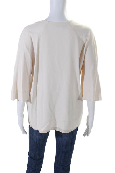 The Row Womens Short Bell Sleeves Pullover Blouse Nude Beige Size Medium