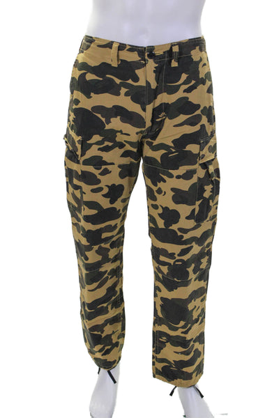 BAPE A Bathing Ape Mens Zipper Fly Camouflage Cargo Pants Brown Size Medium