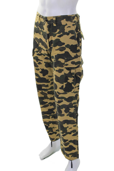 BAPE A Bathing Ape Mens Zipper Fly Camouflage Cargo Pants Brown Size Medium