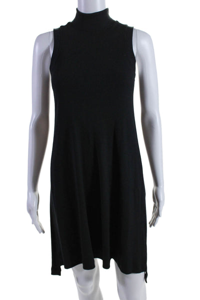 Lululemon Womens Mock Neck Sleeveless Ribbed A Line Dress Black Size XS