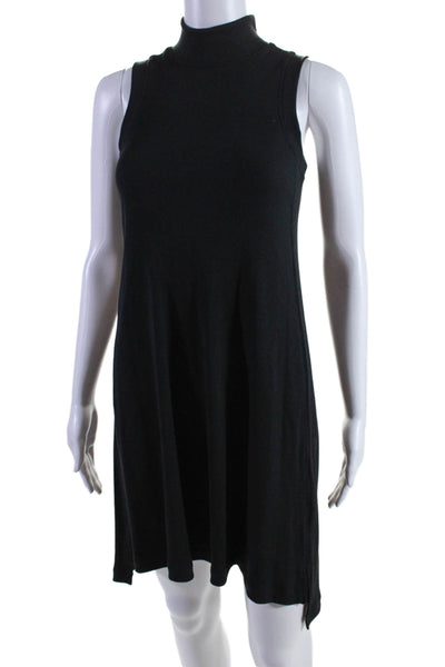 Lululemon Womens Mock Neck Sleeveless Ribbed A Line Dress Black Size XS