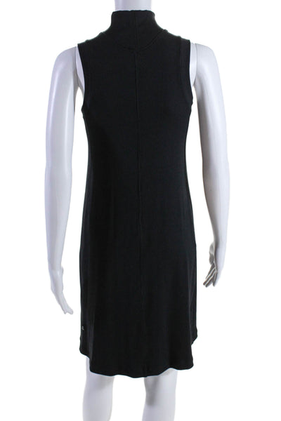 Lululemon Womens Mock Neck Sleeveless Ribbed A Line Dress Black Size XS