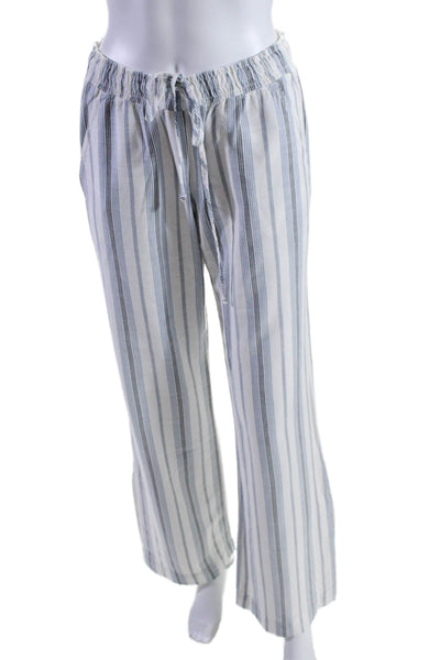 Bella Dahl Womens 2 Piece Striped halter Blouse Pants Set White Size S XS