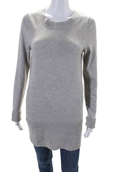 Alex Gaines Womens Long Sleeve Crewneck Tight Knit Sweater Gray Small