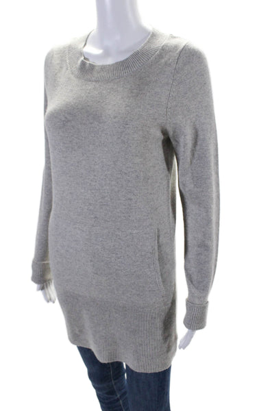 Alex Gaines Womens Long Sleeve Crewneck Tight Knit Sweater Gray Small