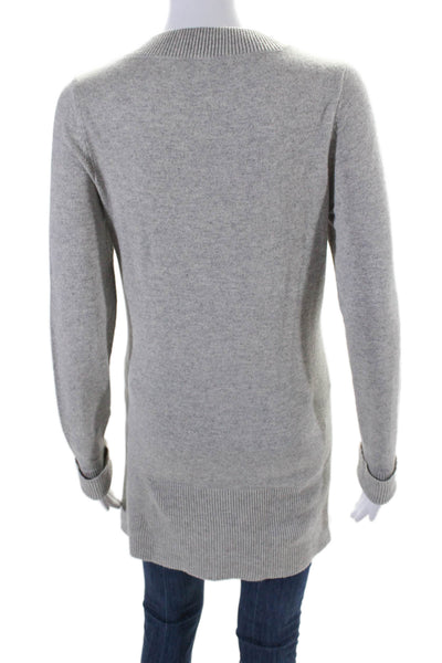 Alex Gaines Womens Long Sleeve Crewneck Tight Knit Sweater Gray Small