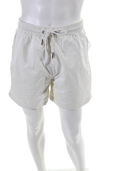 Kith Womens Elastic Waist Drawstring Athletic Shorts White Size Small