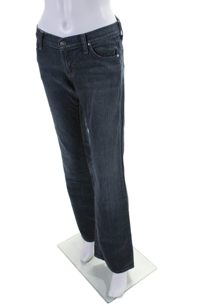 James Cured Womens Cotton Blend Five Poket Low-Rise Bootcut Jeans Navy Size 28