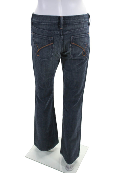 James Cured Womens Cotton Blend Five Poket Low-Rise Bootcut Jeans Navy Size 28