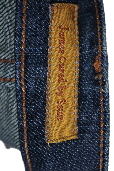 James Cured Womens Cotton Blend Five Poket Low-Rise Bootcut Jeans Navy Size 28